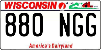 WI license plate 880NGG