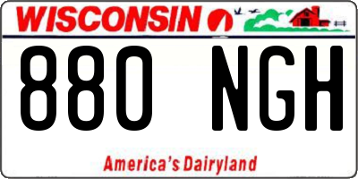 WI license plate 880NGH