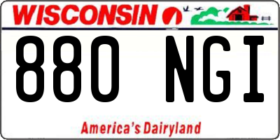 WI license plate 880NGI