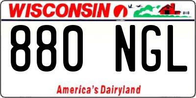 WI license plate 880NGL