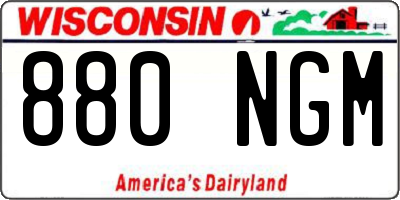 WI license plate 880NGM