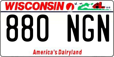 WI license plate 880NGN