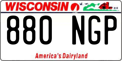 WI license plate 880NGP
