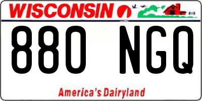 WI license plate 880NGQ