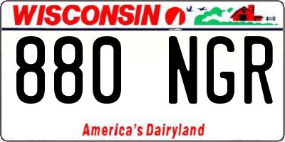 WI license plate 880NGR