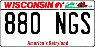 WI license plate 880NGS