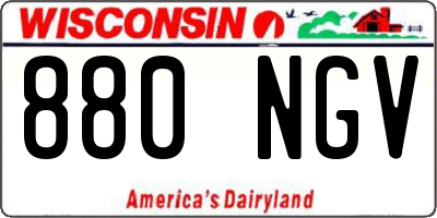 WI license plate 880NGV
