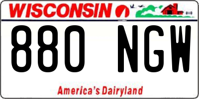 WI license plate 880NGW