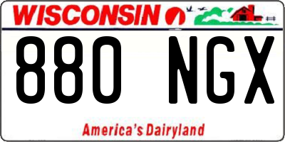 WI license plate 880NGX
