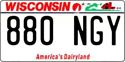 WI license plate 880NGY