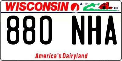 WI license plate 880NHA