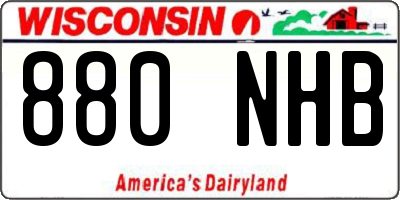 WI license plate 880NHB