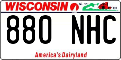 WI license plate 880NHC
