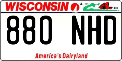 WI license plate 880NHD