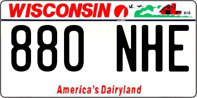 WI license plate 880NHE