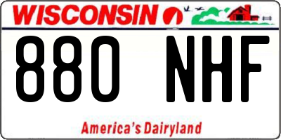 WI license plate 880NHF