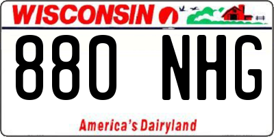 WI license plate 880NHG