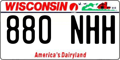 WI license plate 880NHH