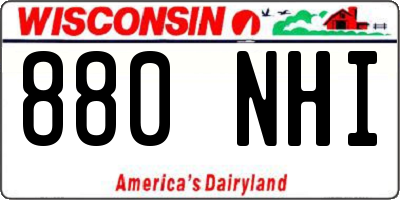 WI license plate 880NHI