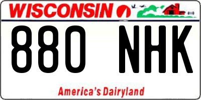 WI license plate 880NHK