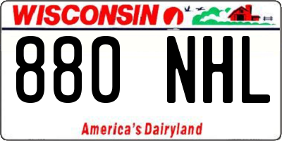 WI license plate 880NHL