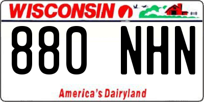 WI license plate 880NHN