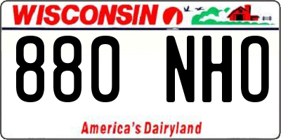 WI license plate 880NHO