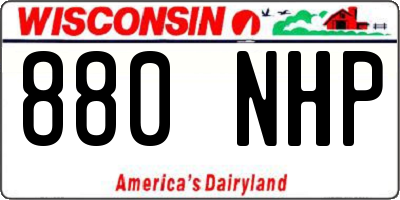 WI license plate 880NHP