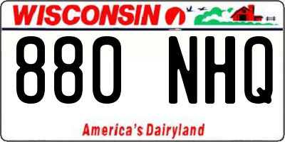 WI license plate 880NHQ