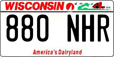 WI license plate 880NHR