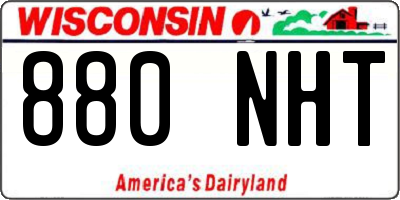 WI license plate 880NHT