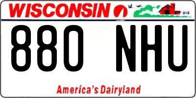 WI license plate 880NHU
