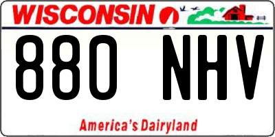 WI license plate 880NHV