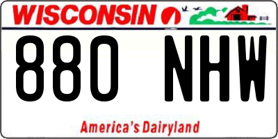 WI license plate 880NHW