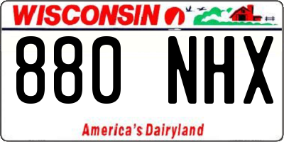 WI license plate 880NHX