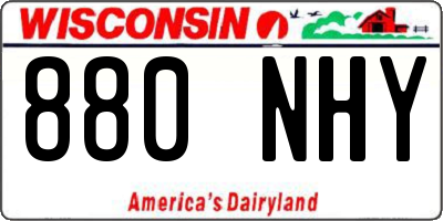 WI license plate 880NHY