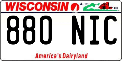 WI license plate 880NIC