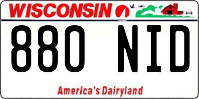 WI license plate 880NID