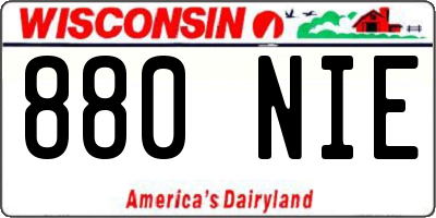 WI license plate 880NIE