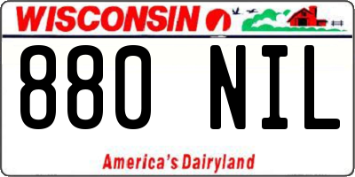 WI license plate 880NIL