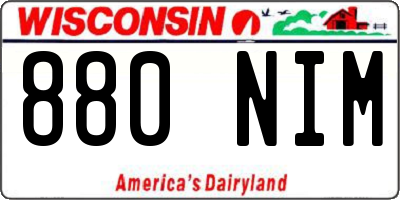 WI license plate 880NIM