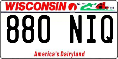 WI license plate 880NIQ