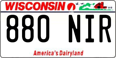 WI license plate 880NIR