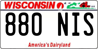 WI license plate 880NIS