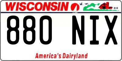 WI license plate 880NIX