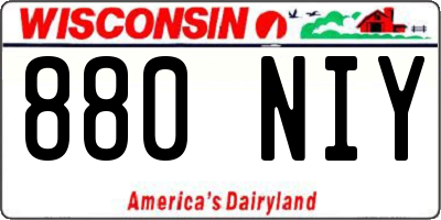 WI license plate 880NIY