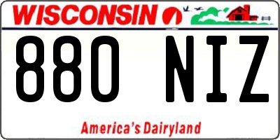 WI license plate 880NIZ