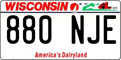 WI license plate 880NJE