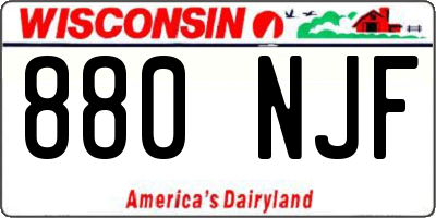 WI license plate 880NJF
