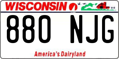 WI license plate 880NJG